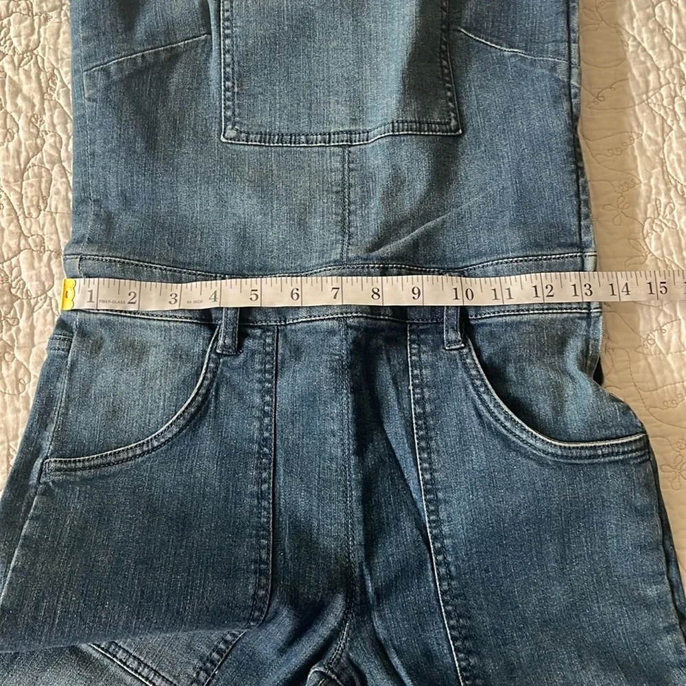 RACHEL Rachel Roy Blue Denim Wide-Leg Jumpsuit - Picture 10 of 15